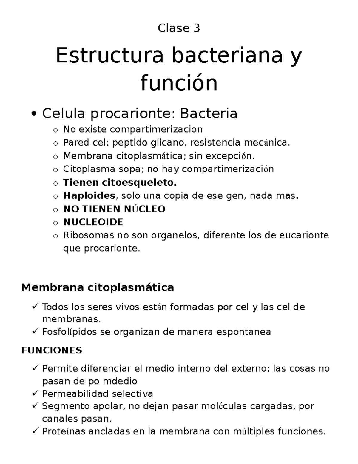 Clase 3 Estructura Bacteriana Y Función - Clase 3 Estructura Bacteriana ...