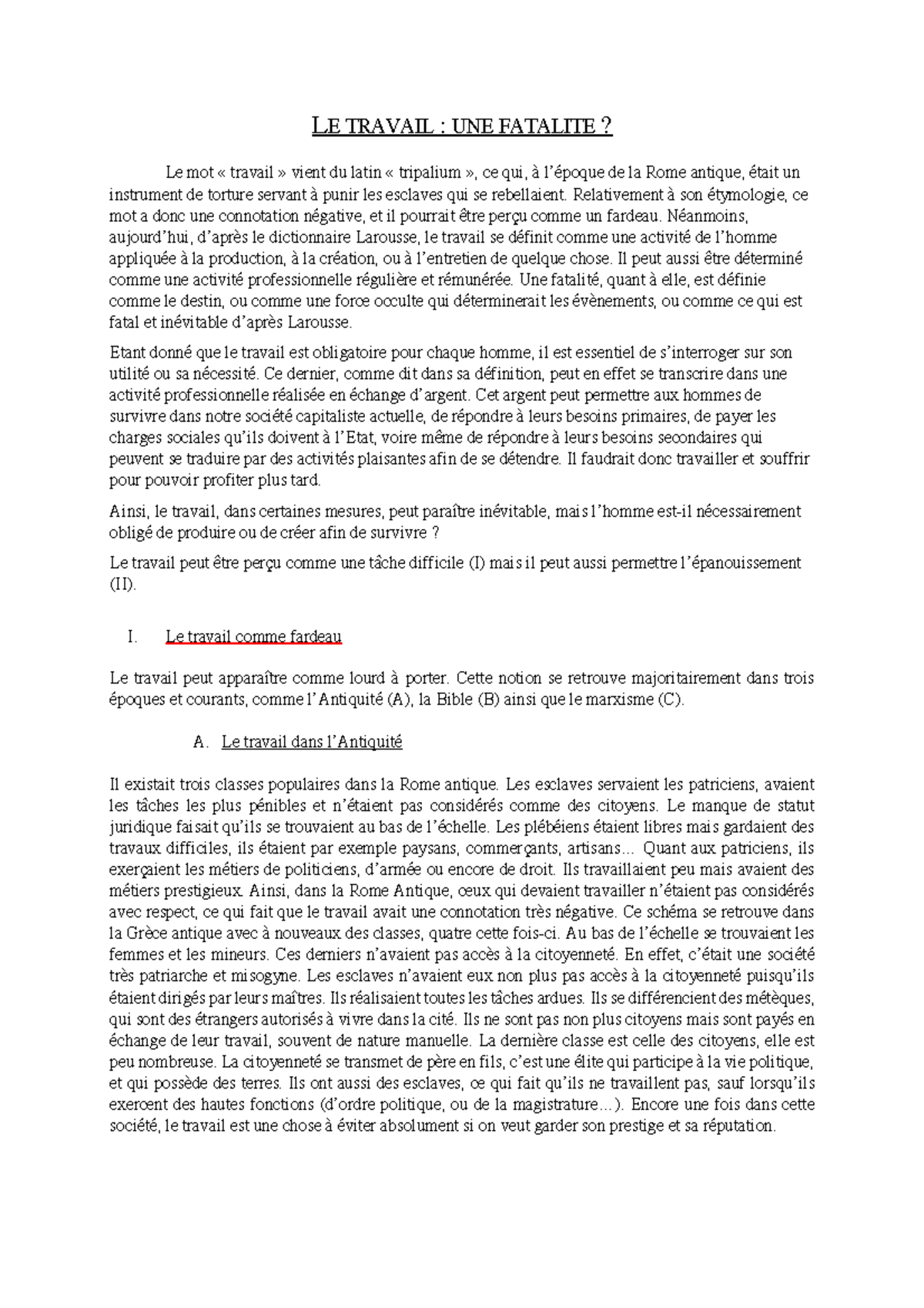 dissertation le travail temporaire