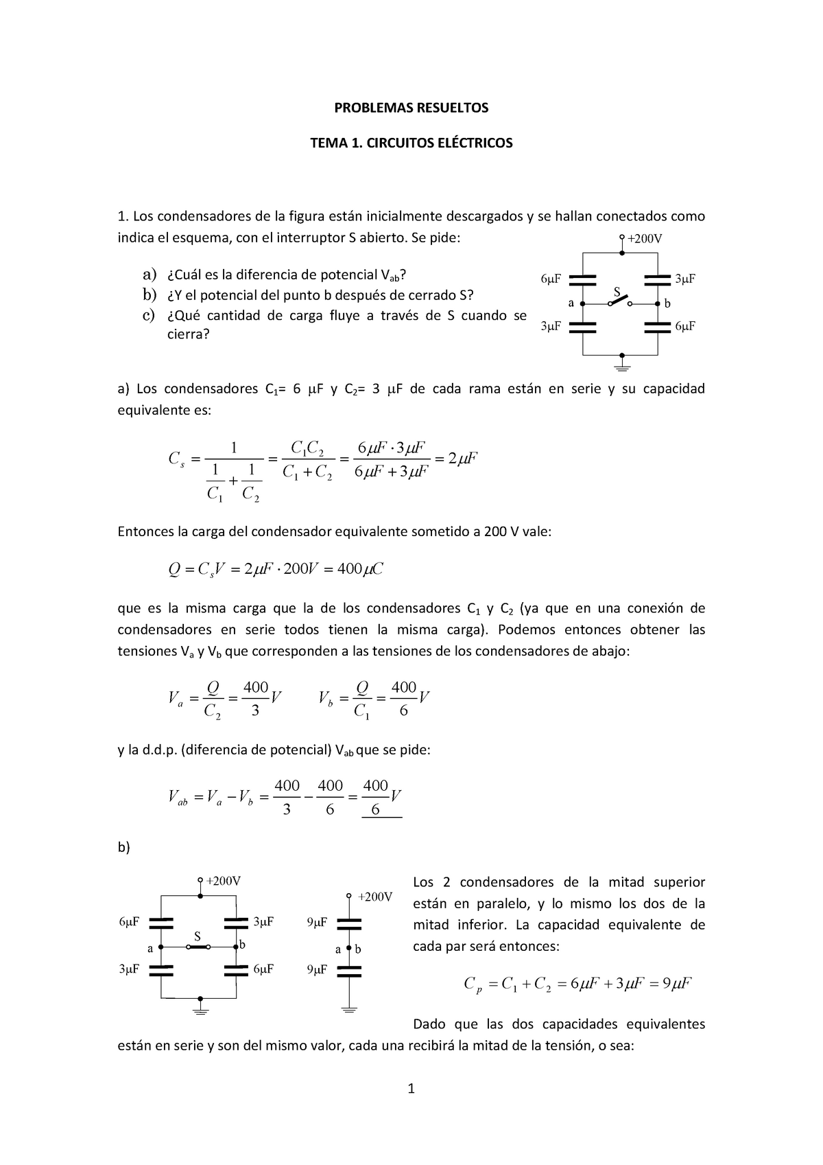 Problemas Resueltos Tema 1 Circuitos Electricos - PROBLEMAS RESUELTOS ...