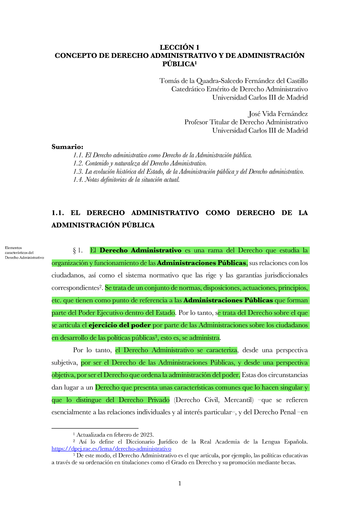 Leccion 1-Derecho Admin - LECCIÓN 1 CONCEPTO DE DERECHO ADMINISTRATIVO ...