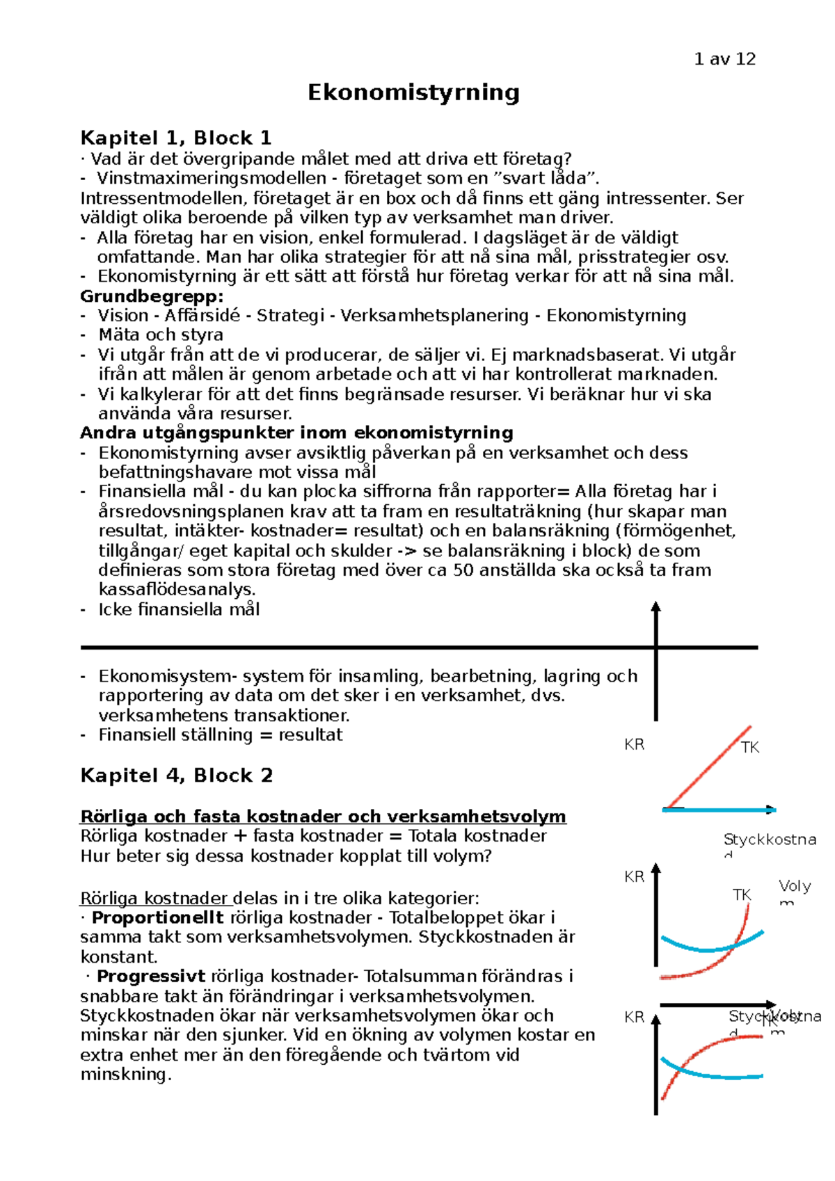 Ekonomistyrning - Ekonomistyrning Kapitel 1, Block 1 · Vad är Det ...