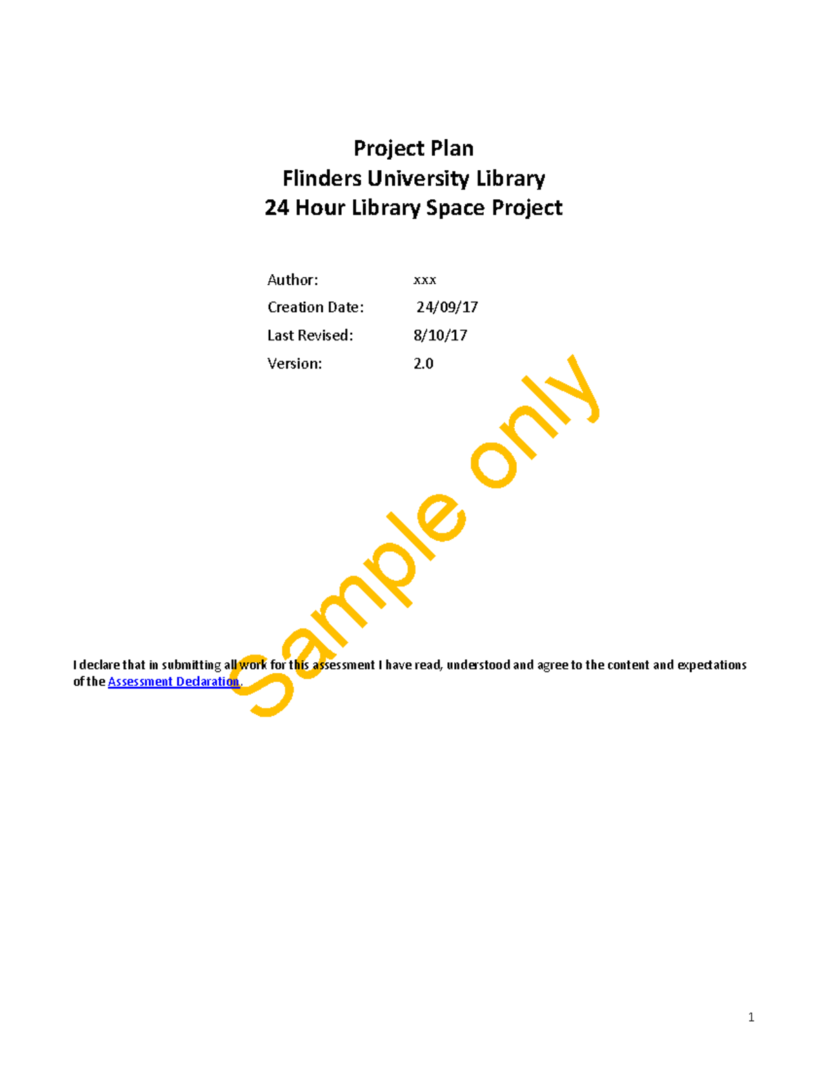 Library projectsample- class example - Sample only Project Plan ...