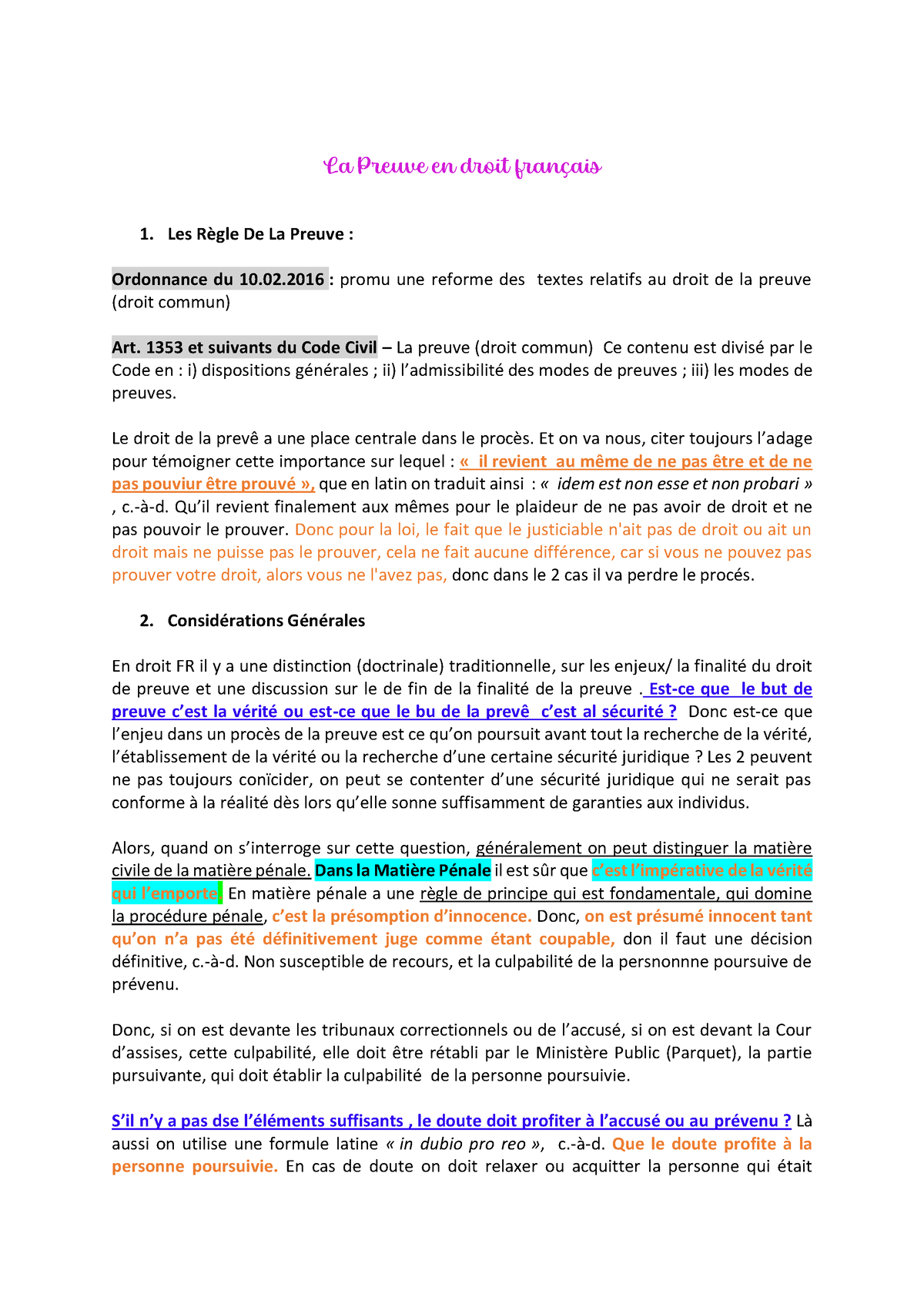 la preuve en droit commercial dissertation