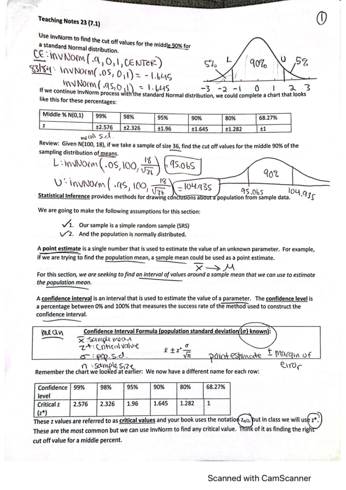 Teaching Notes Ch. 7 - STAT 1401 - Studocu