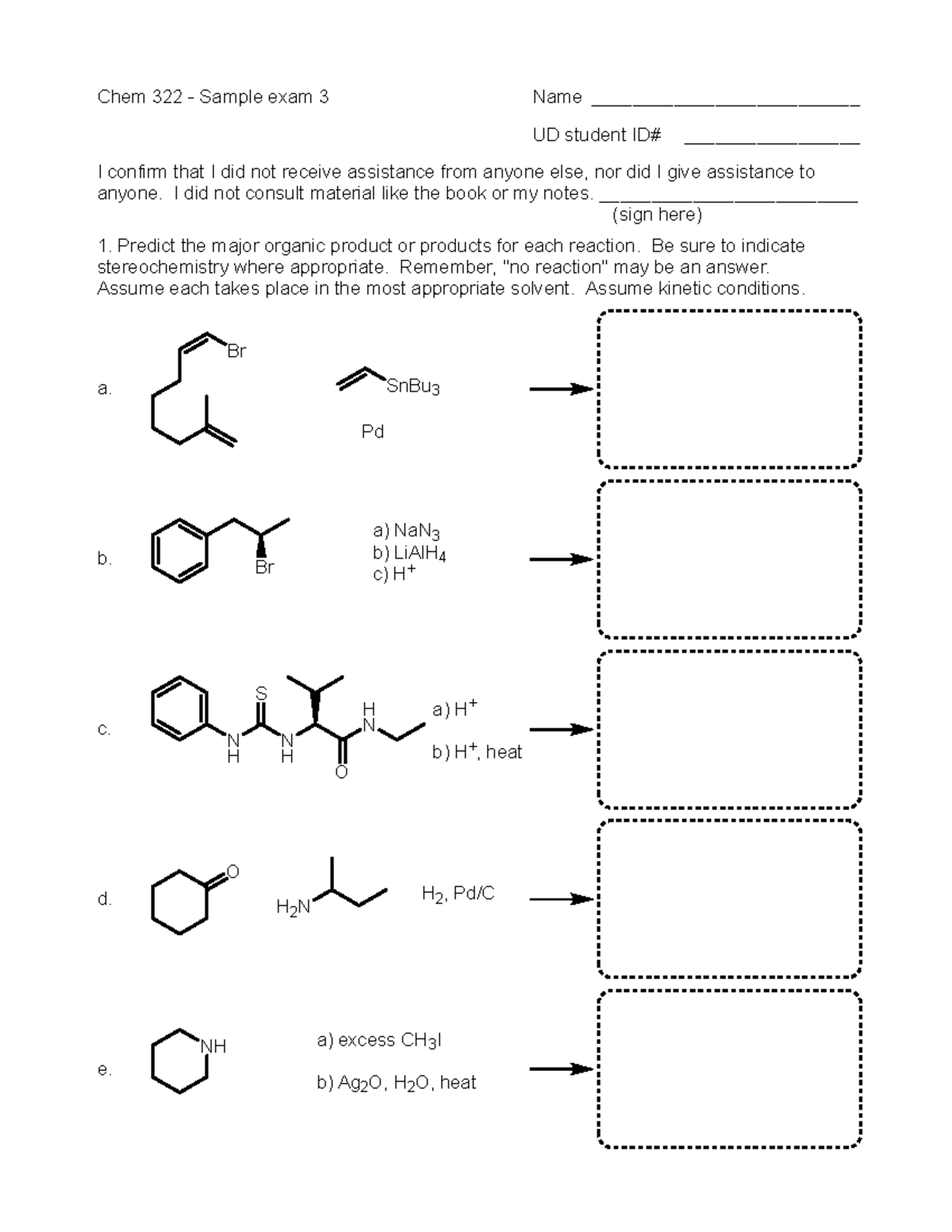 Chem 322 2021 Spring Sample Exam 3 - Chem 322 - Sample Exam 3 ...