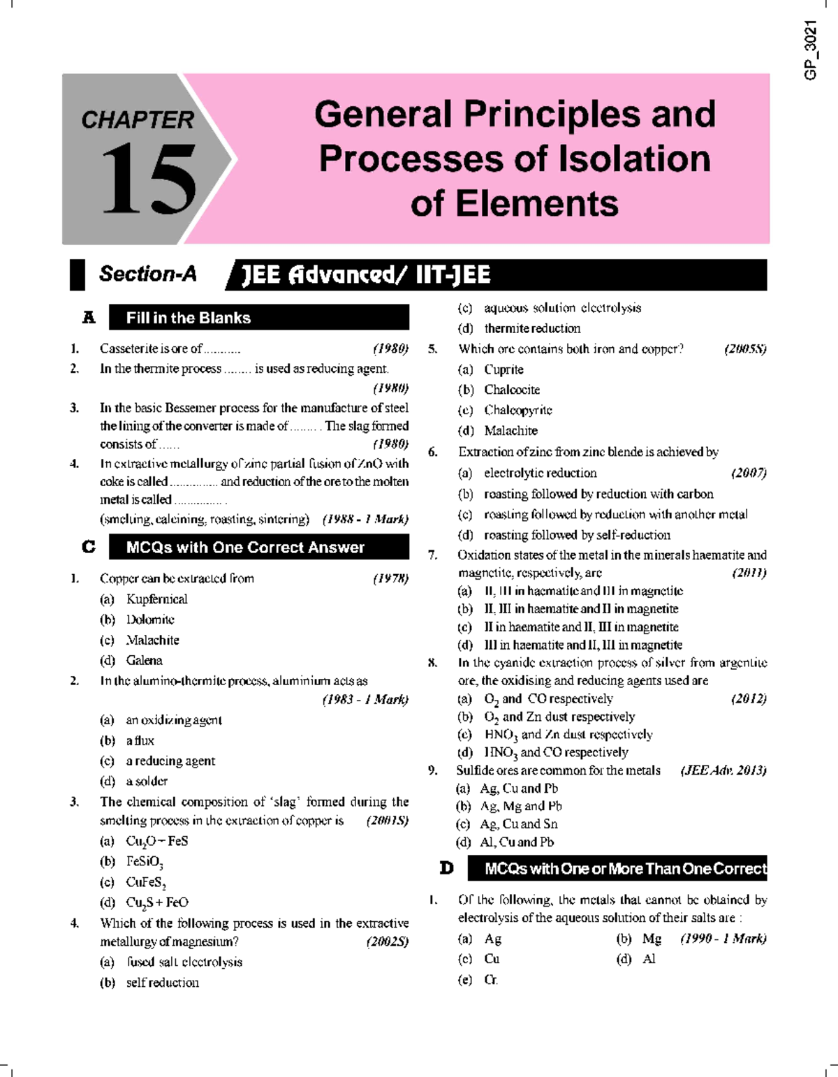 15 Metallurgy - HBFYGTI5S6 - CHAPTER General Principles and 15 ...