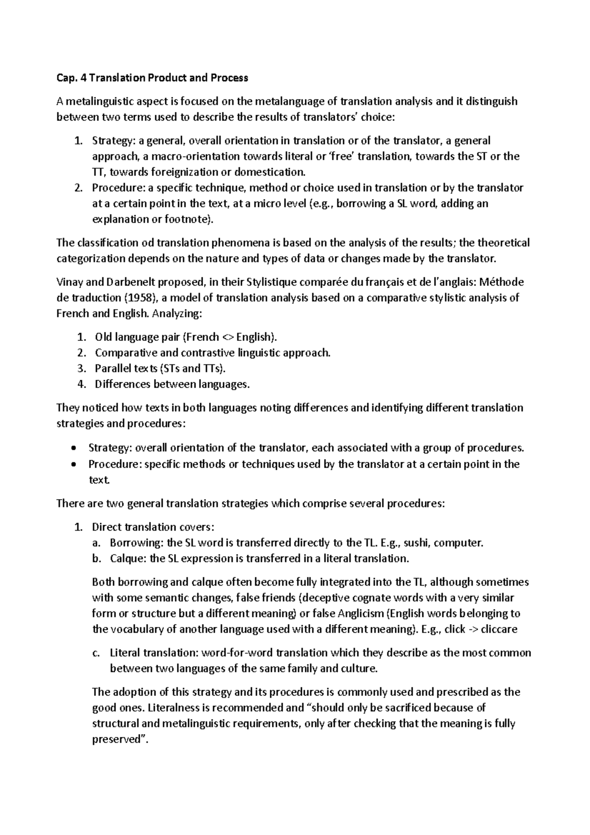 Introducing Translation Studies-cap4 - Cap. 4 Translation Product and ...
