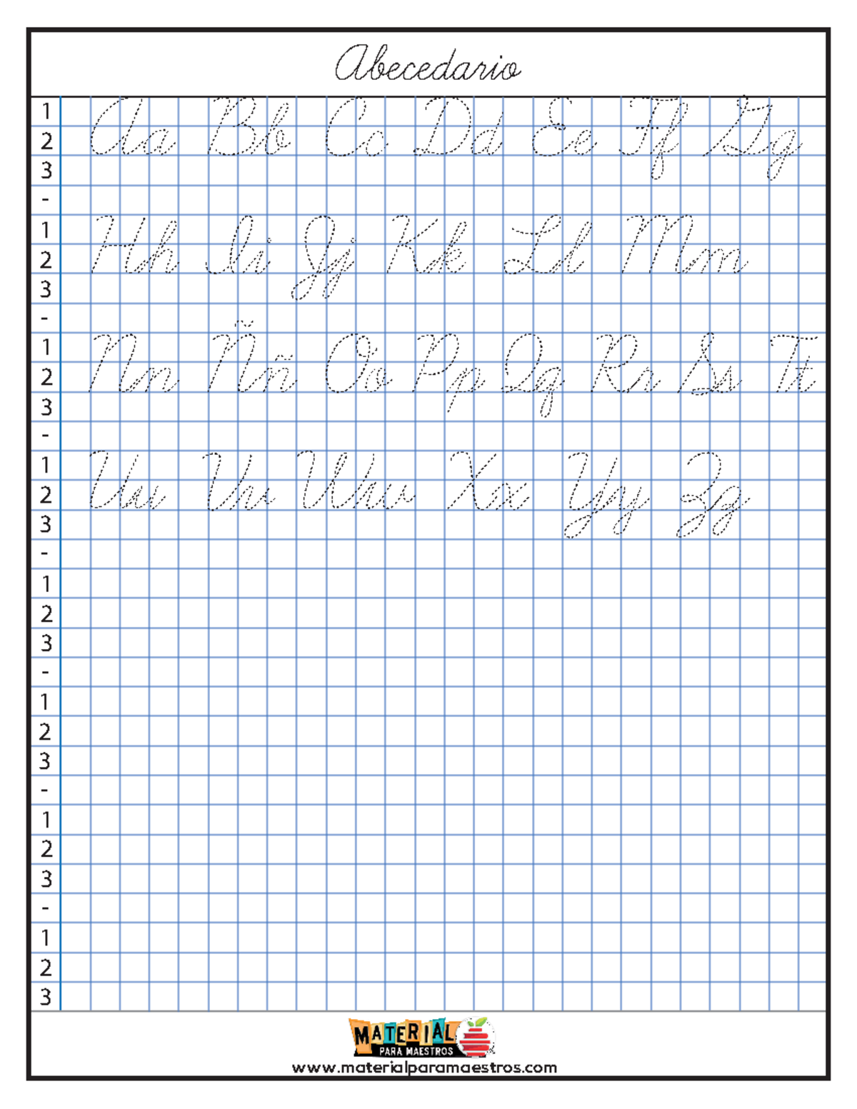 Cuadernillo de letra cursiva Martin - Abecedario 1 2 3 - 1 2 3 - 1 2 3 ...