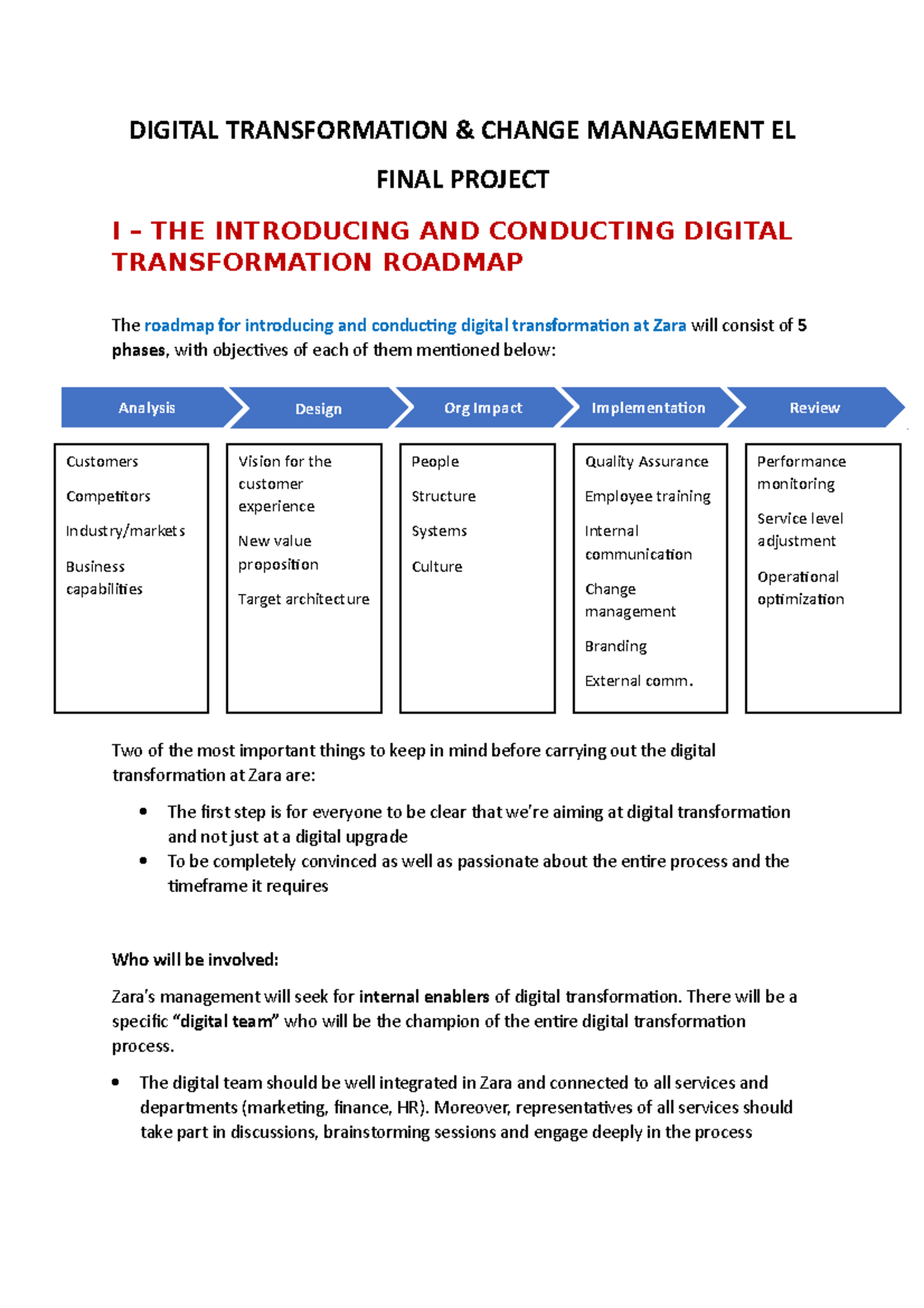 Assignment 1 - doc - DIGITAL TRANSFORMATION & CHANGE MANAGEMENT EL ...