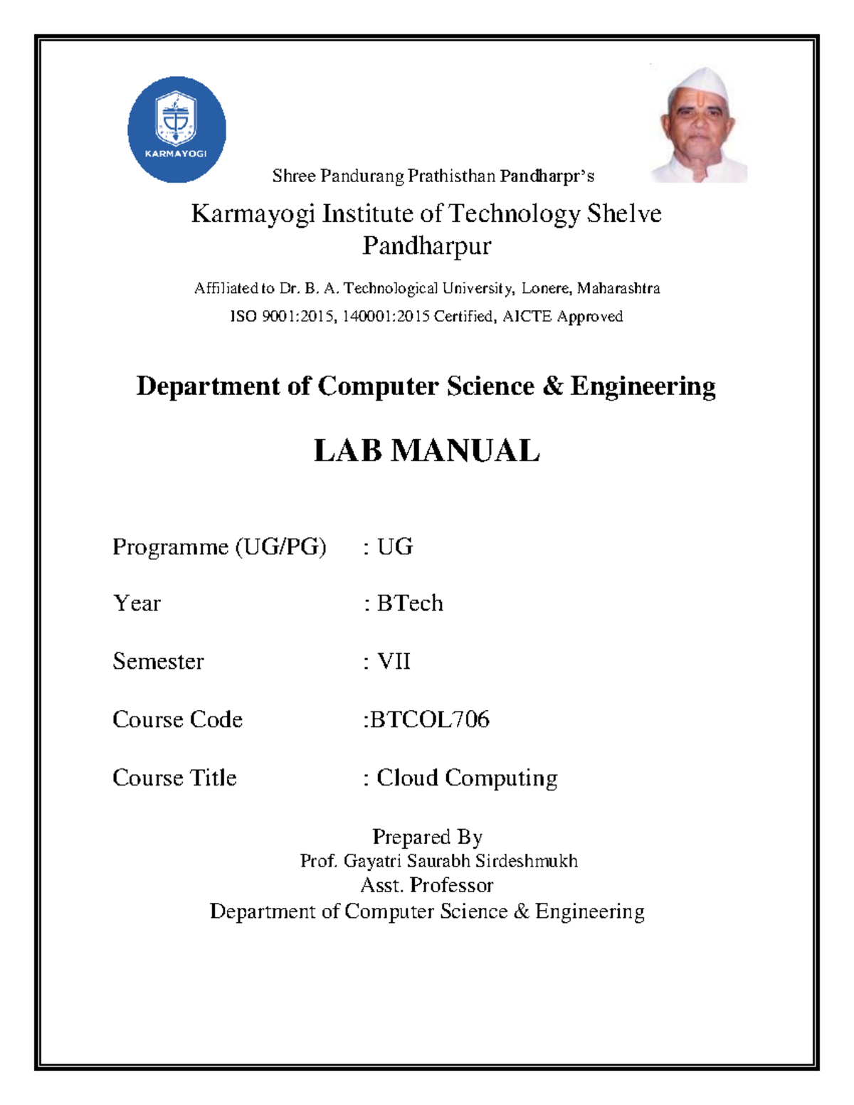 CC Lab Manual - Shree Pandurang Prathisthan Pandharpr’s Karmayogi ...