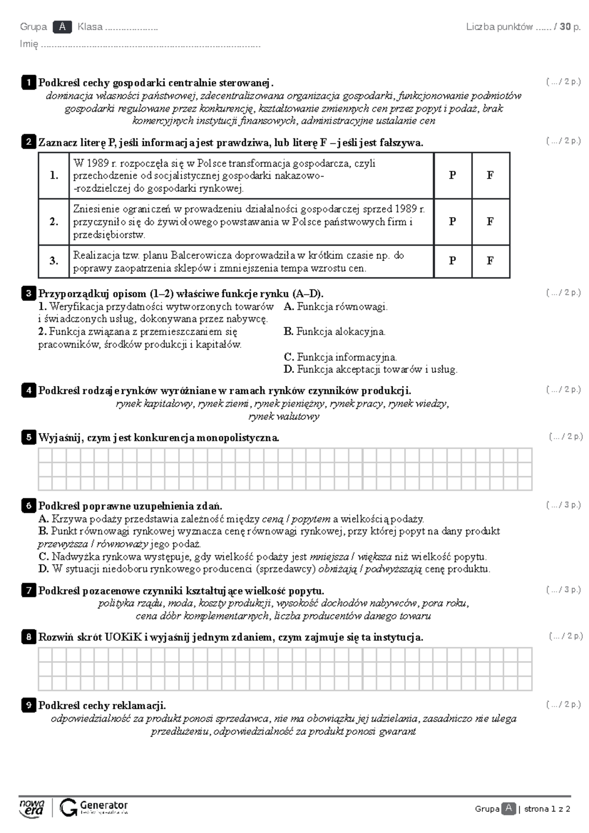 Sprawdzian Z Rodziału 3 New Voices 2 Gim www.studocu.com