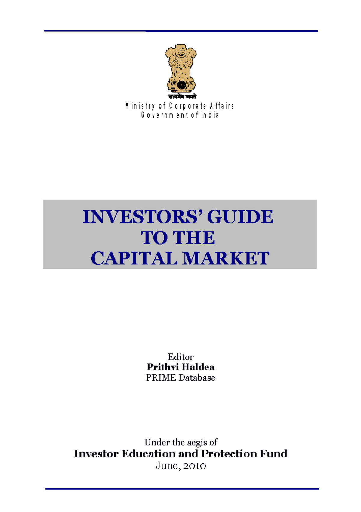Investor Guide BOOK - M i n i s t r y o f C o r p o r a t e A f f a i r ...