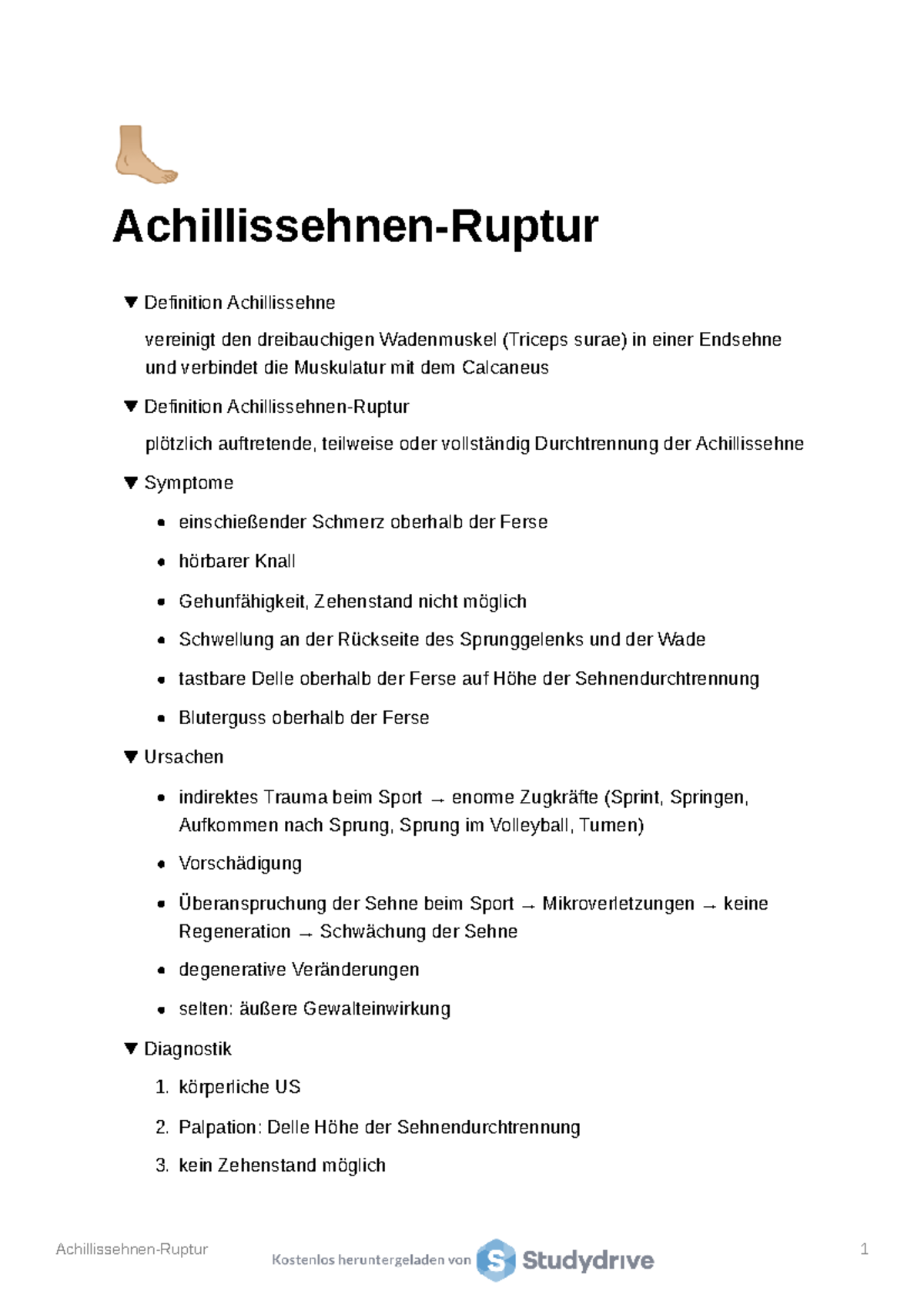 Achillissehnen-Ruptur - Achillissehnen-Ruptur Definition Achillissehne ...