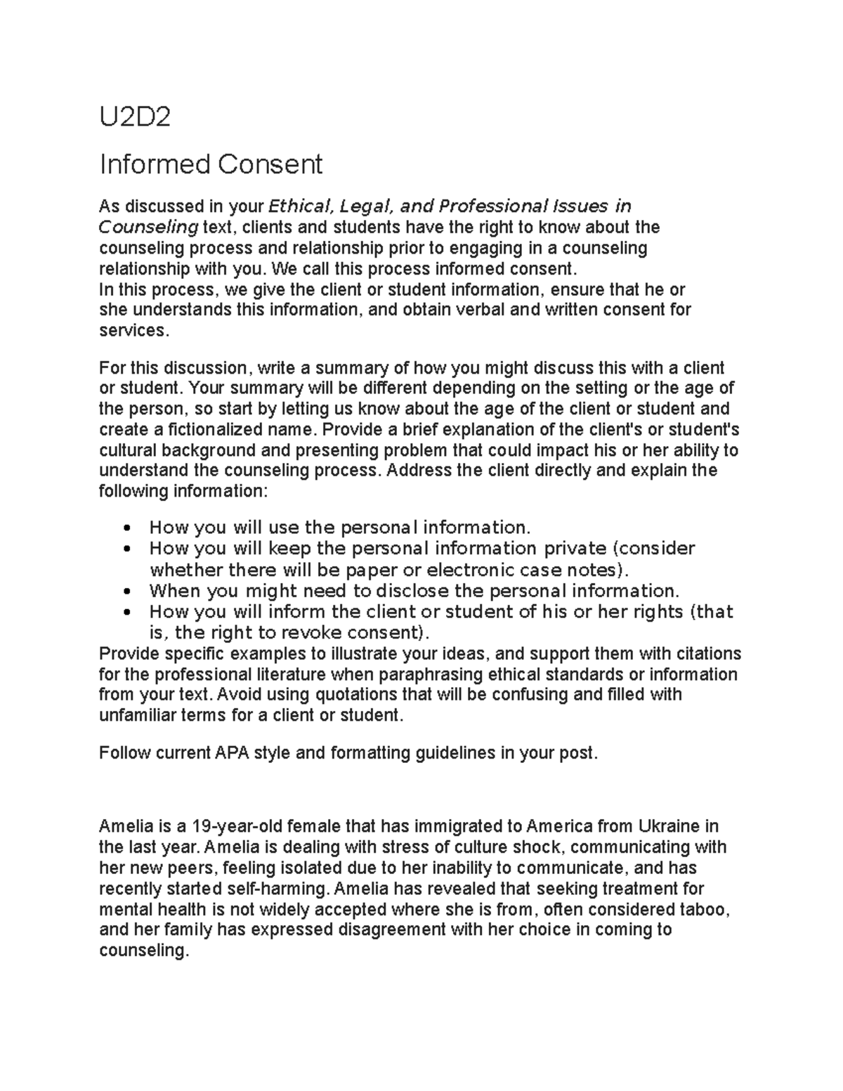 U2D2 Informed Consent U2D Informed Consent As discussed in your