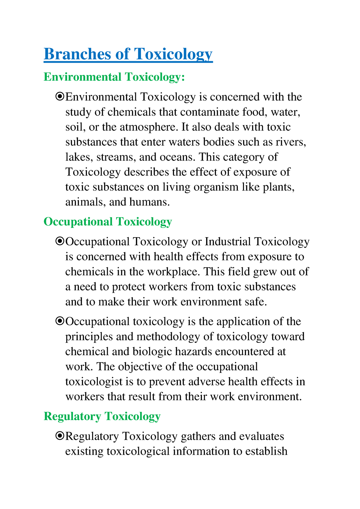 Branches Of Toxicology Studoc - Branches Of Toxicology Environmental ...