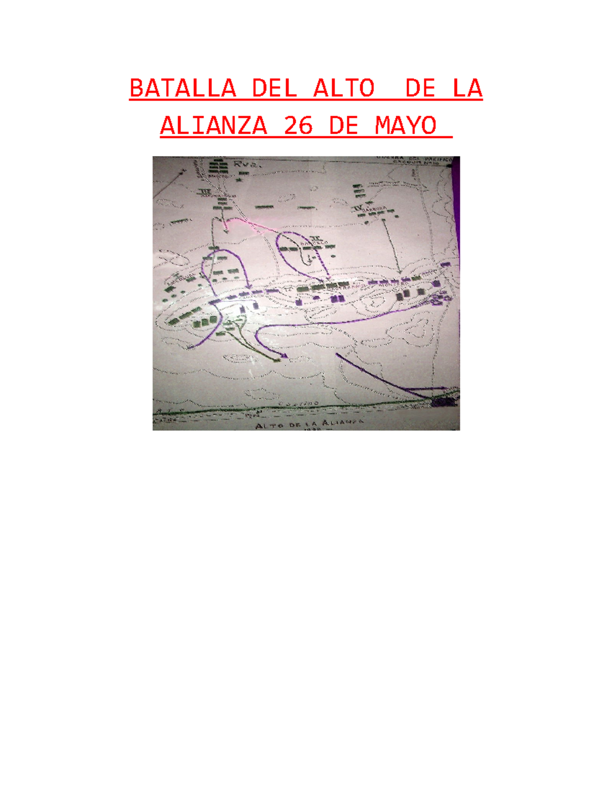 Batalla Del Alto De La Alianza 26 De Mayo Batalla Del Alto De La Alianza 26 De Mayo La Batalla Del Studocu