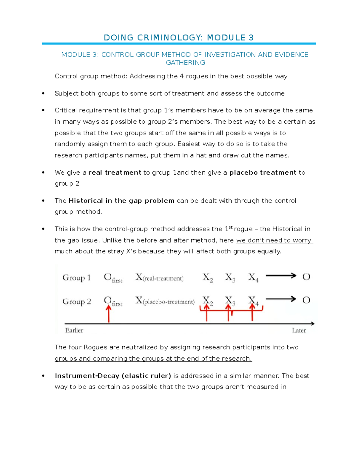 Module 3 - Control group method - DOING CRIMINOLOGY: MODULE 3 MODULE 3 ...