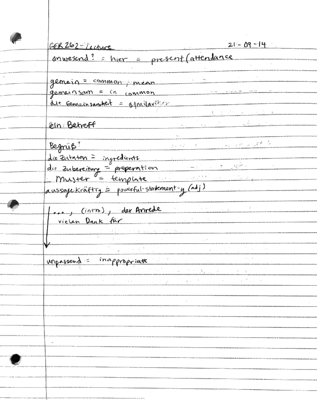 GERMAN262 - Intermediate German-Writing - GERMAN 262 - Studocu