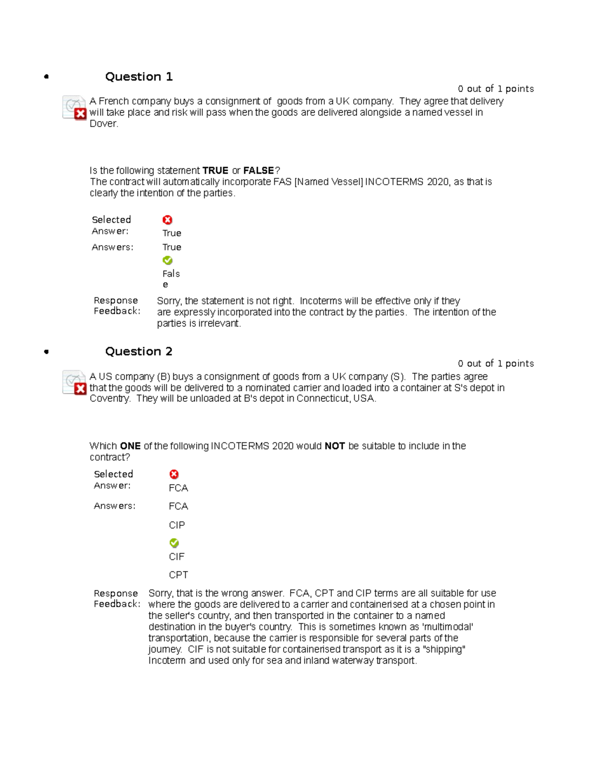 MCQs prep WS 5 international trade test and feedback preparation