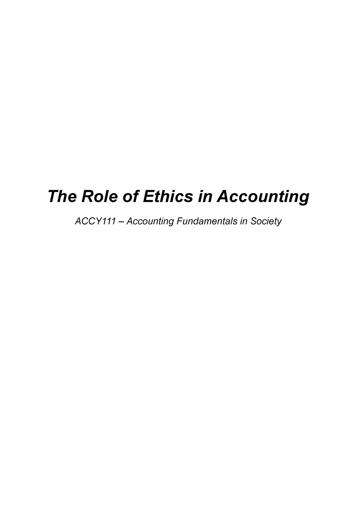 accounting ethics thesis