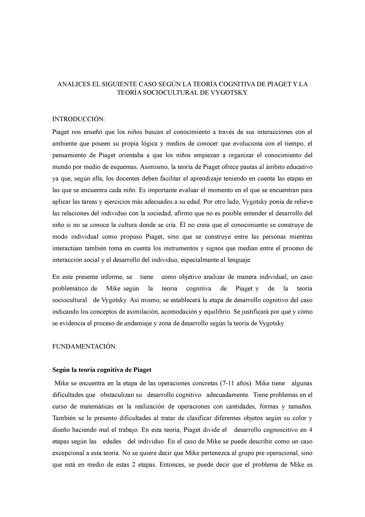 analisis semana 7 ANALICES EL SIGUIENTE CASO SEG N LA TEOR A