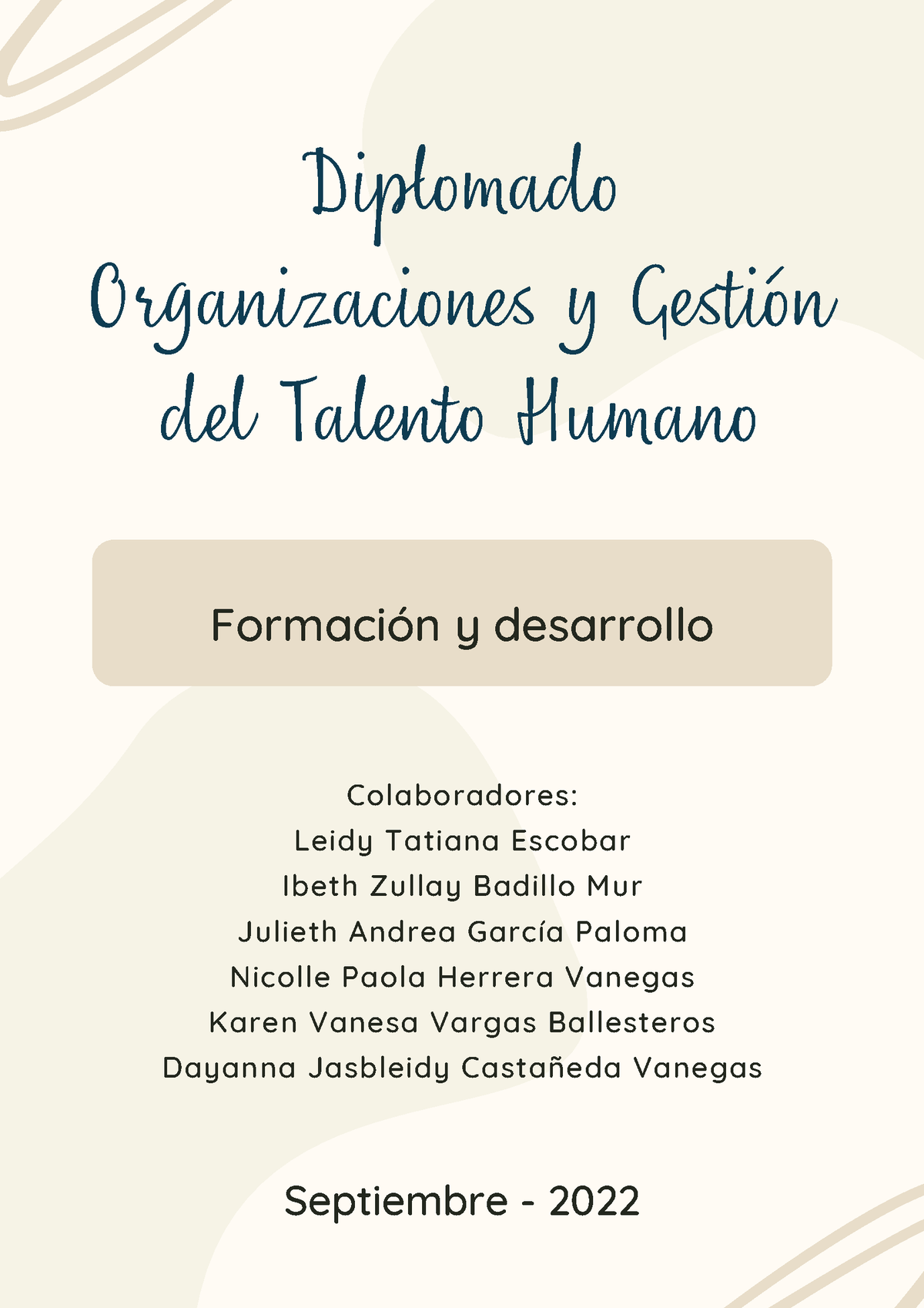 Actividad Y Taller Diplomado - Formación Y Desarrollo Diplomado ...