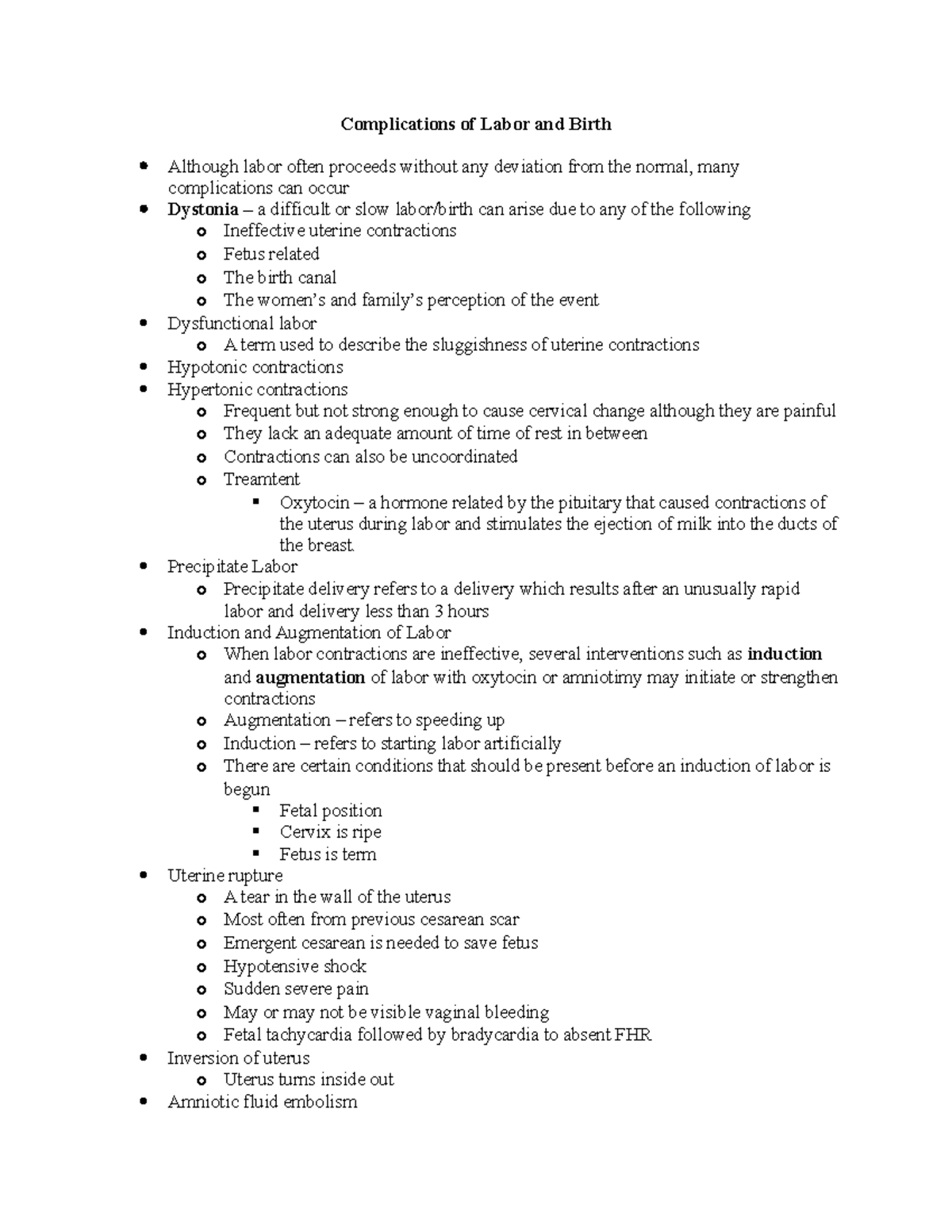 complications-of-labor-and-birth-precipitate-labor-o-precipitate