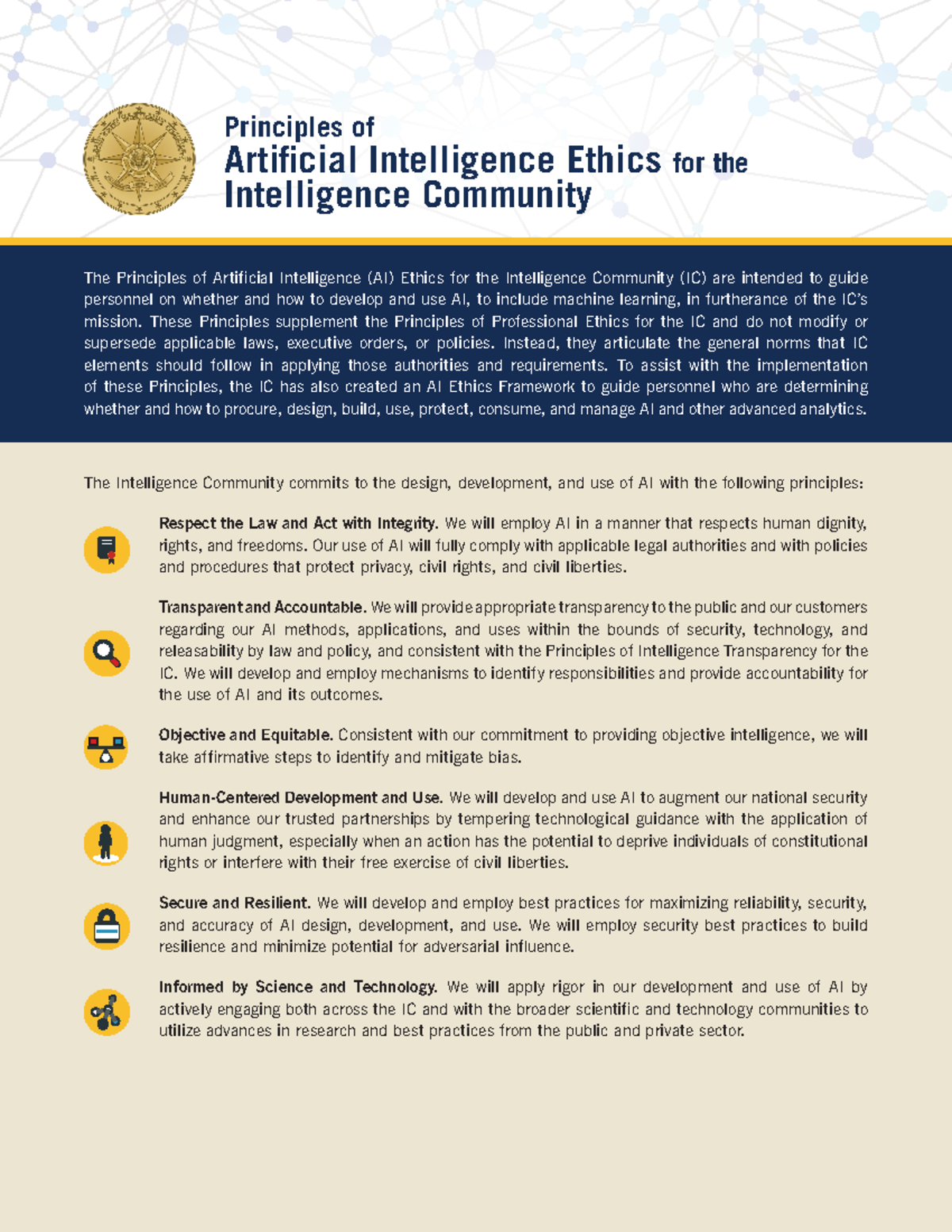 Principles of AI Ethics for the Intelligence Community - UNCLASSIFIED ...