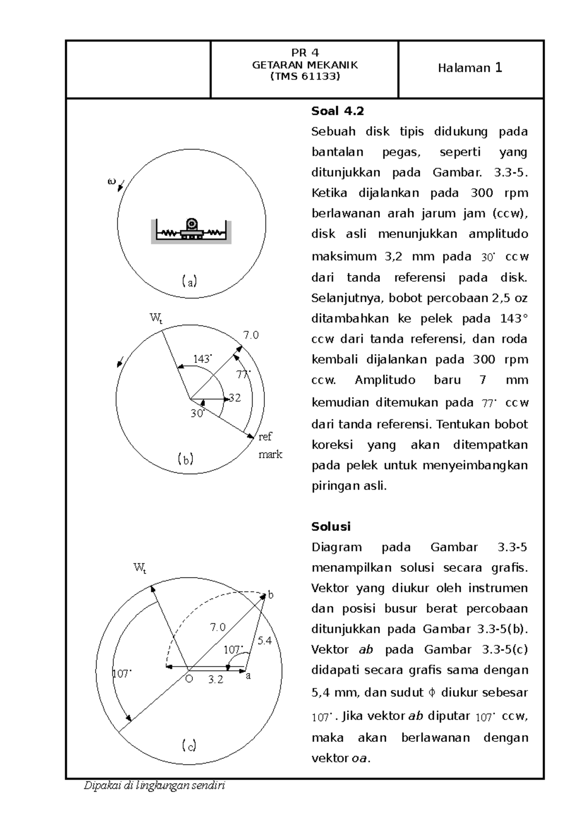 2022 61133 Contoh SOAL 3.3-2 Theory Of Vibration With Application ...