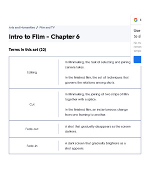 Intro To Film Exam 1, Cinematography, Ch 1-Mise En Scene Flashcards ...