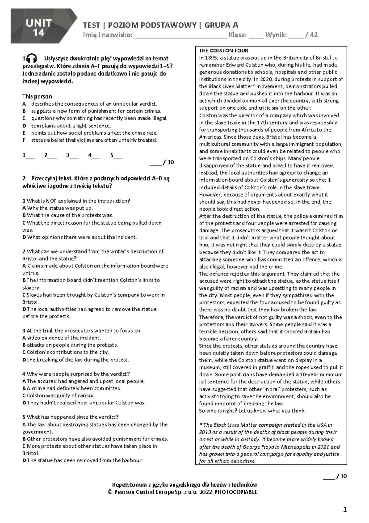 Sprawdzian Z Języka Angielskiego Po Gimnazjum 2019