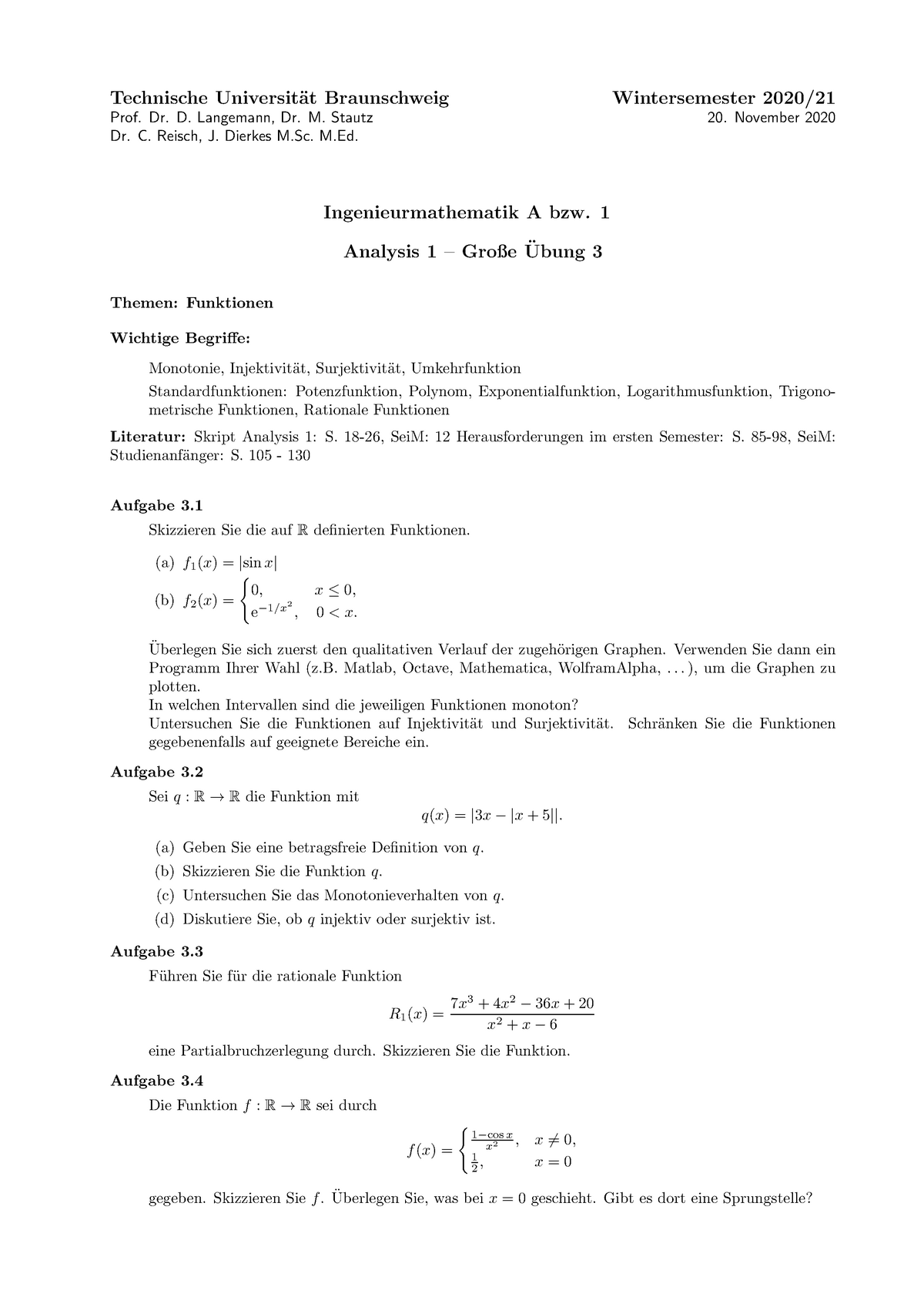 Ana1 GÜ 03 - Große Übung 3 Aufgaben - Technische Universit ̈at ...