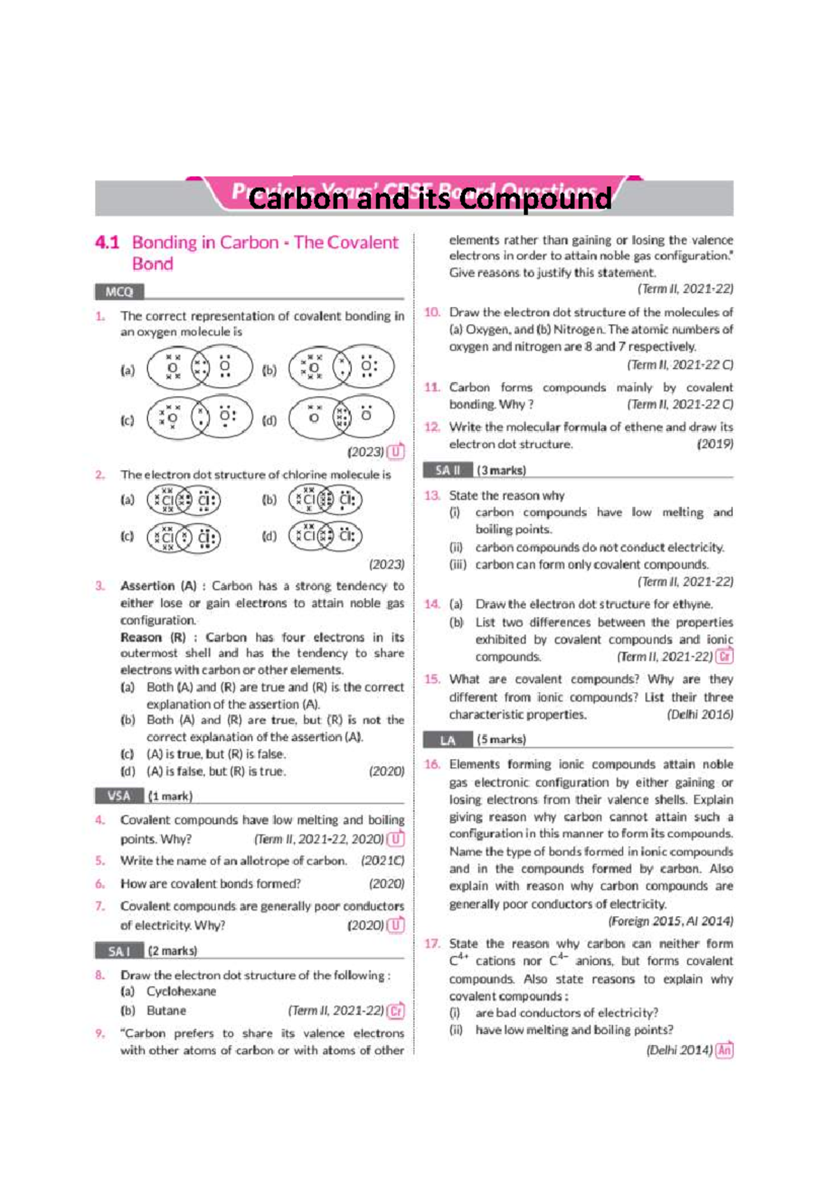Carbon and it's Compounds - Chemistry SL - Studocu