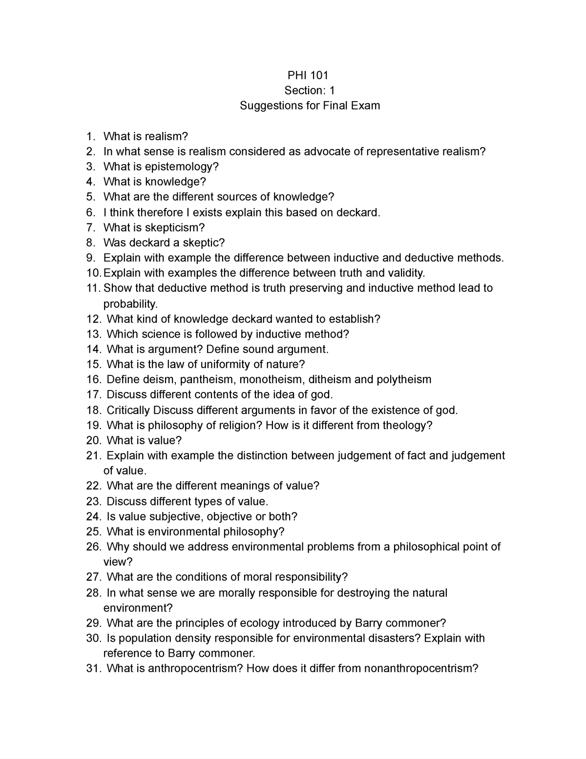 PHI104 Questions - Google Docs Link Final - PHI 101 Section: 1 ...