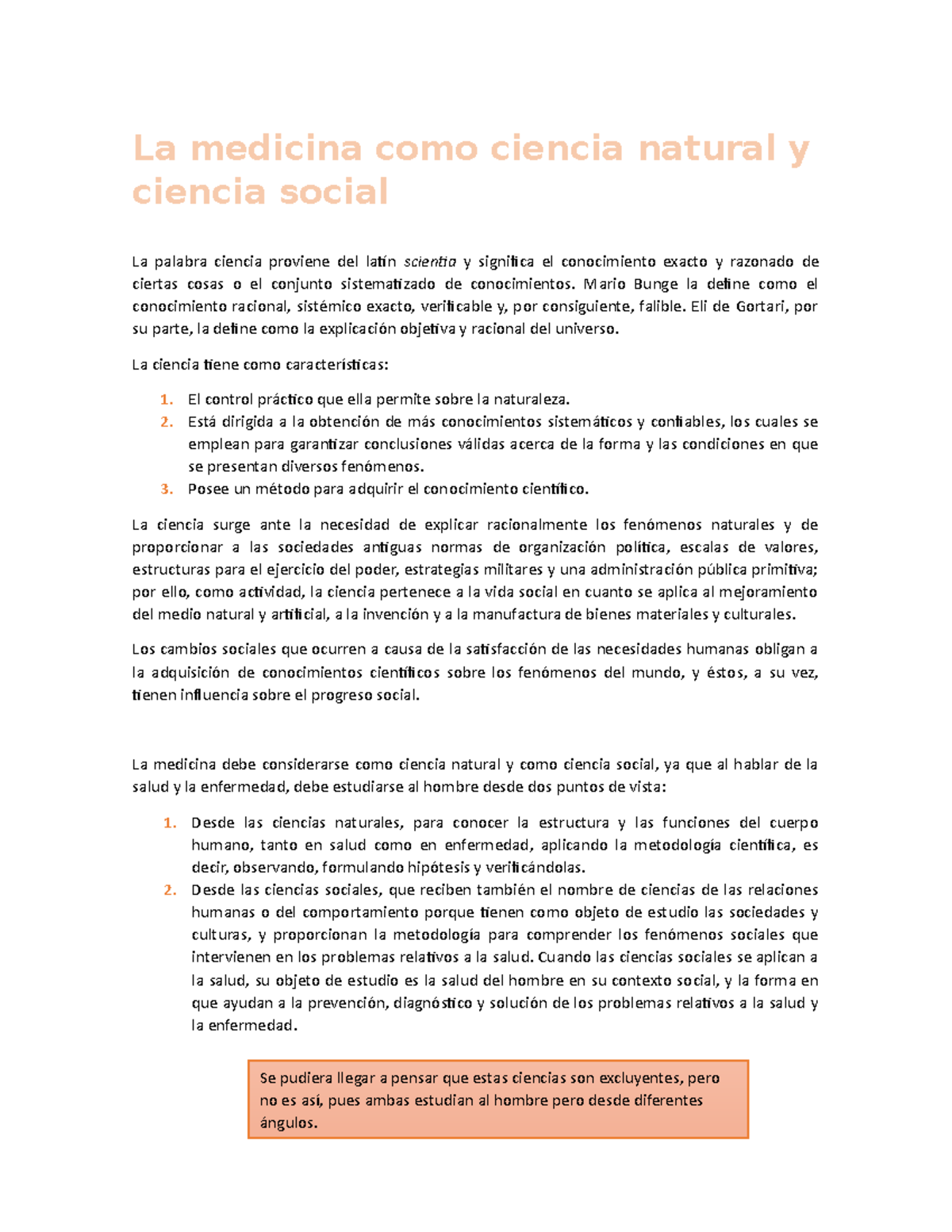 La medicina como ciencia natural y ciencia social La medicina como ciencia natural y ciencia La medicina como ciencia natural y ciencia social La medicina como ciencia natural y ciencia