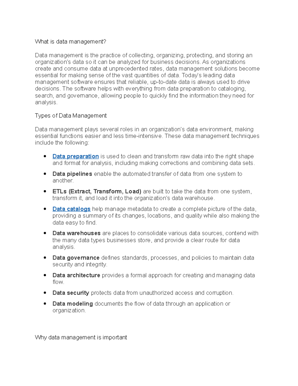 Data management points - What is data management? Data management is ...