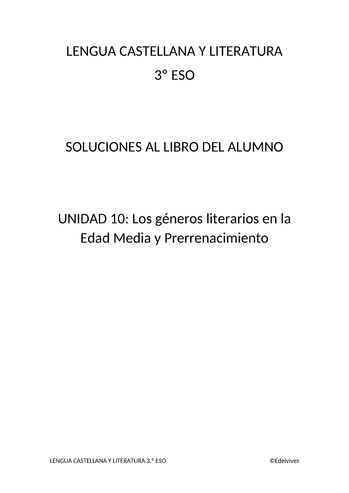 Soluciones U10 LCL 3ESO 1 - LENGUA CASTELLANA Y LITERATURA 3º ESO ...