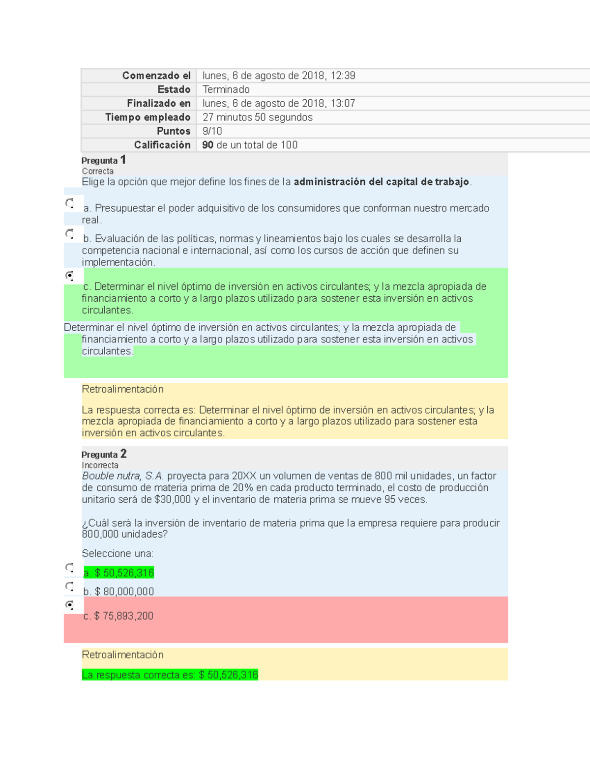 469682556 Examen 1 Capital DE Trabajo docx - Comenzado el lunes, 6 de ...