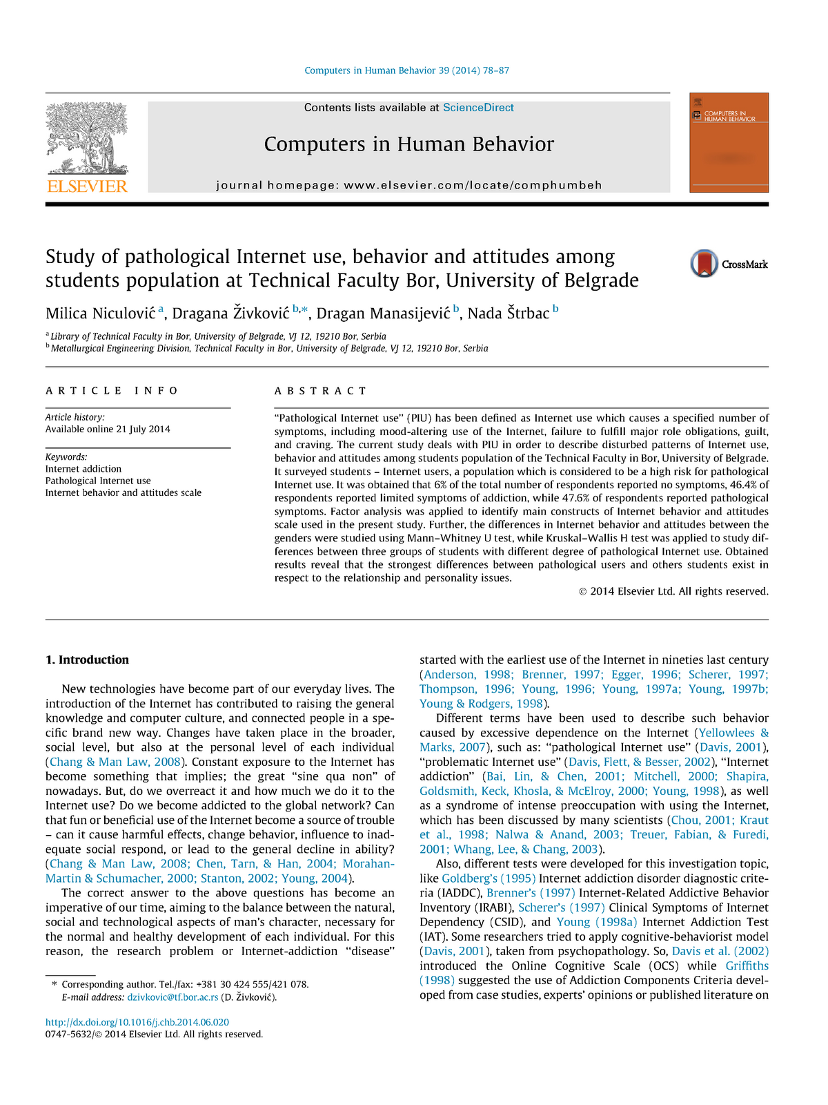 2014 - Milica Niculović - Studyofpathological ...