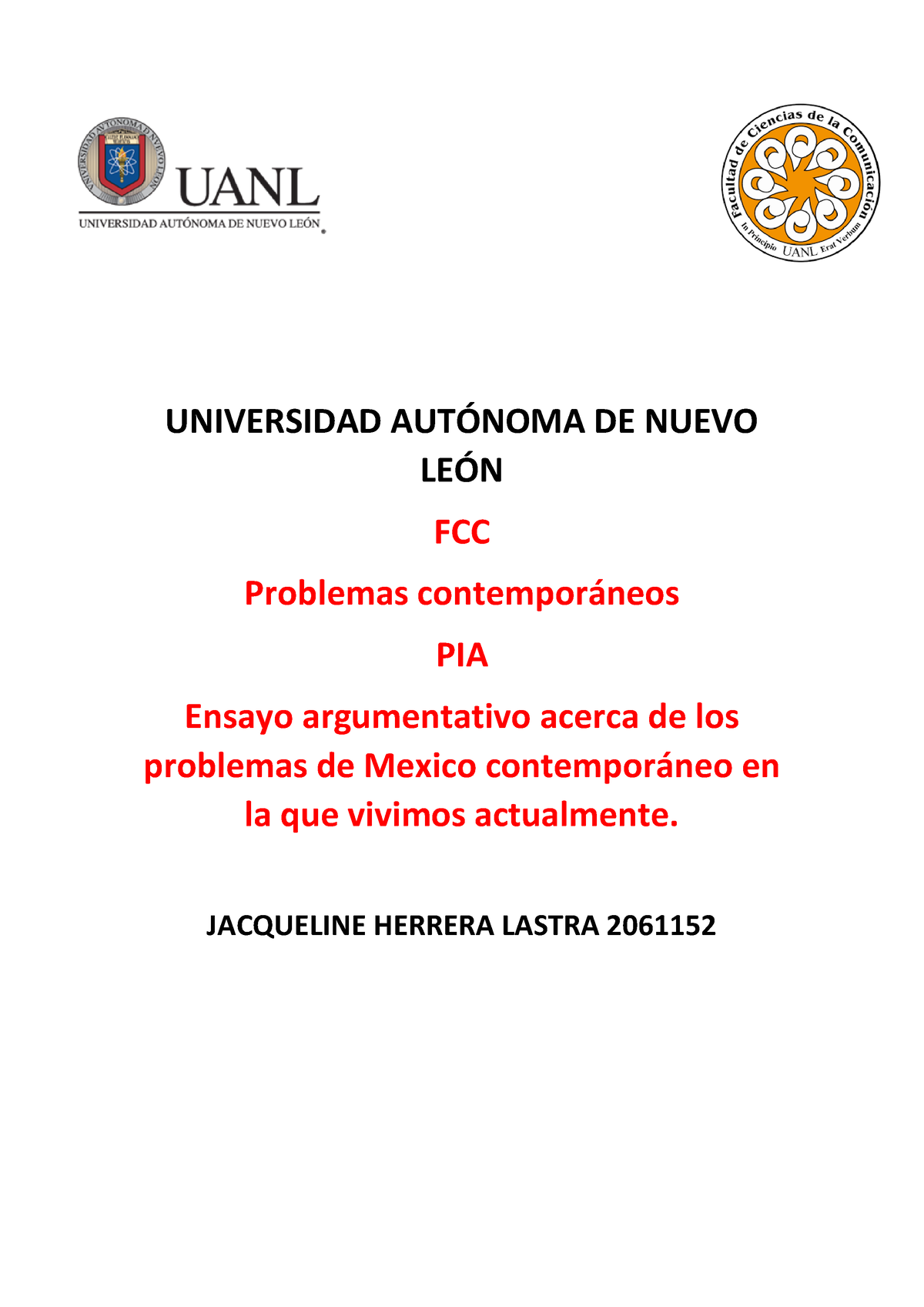 JHL PIA Pb - Pia - UNIVERSIDAD AUT”NOMA DE NUEVO LE”N FCC Problemas ...