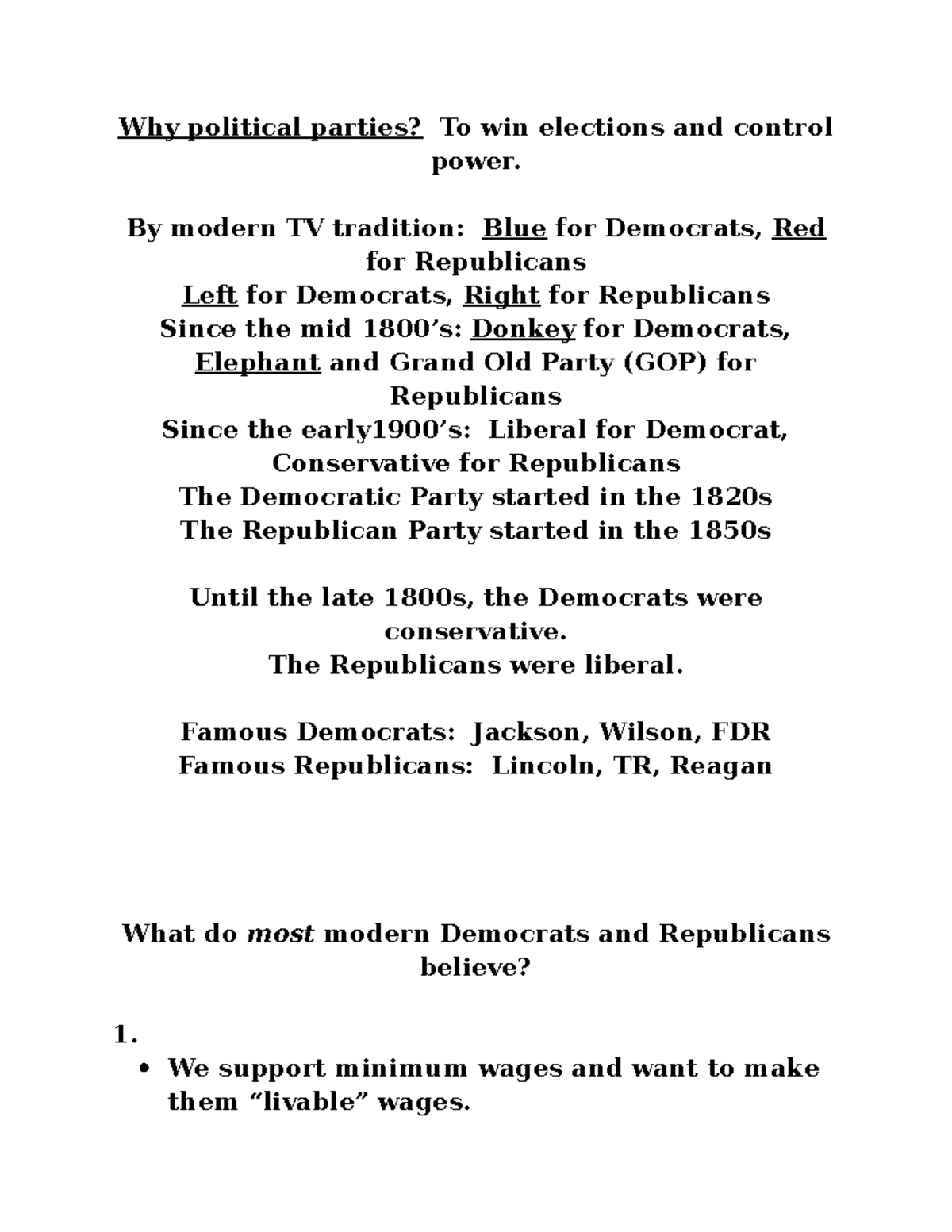 File 42 Democrats and Republicans Why political parties? To win