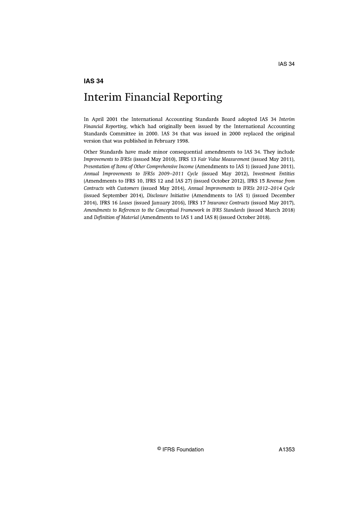 IAS 34 Interim Financial Reporting, Conceptual Framework And Financial ...