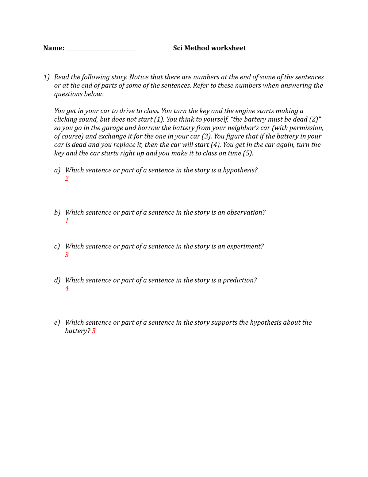famous examples of the scientific method answer key experiment 4