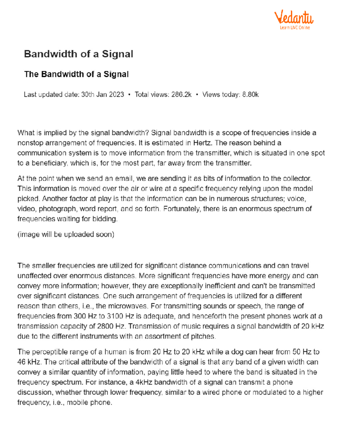 Bandwidth of a signal b tech cse studocu
