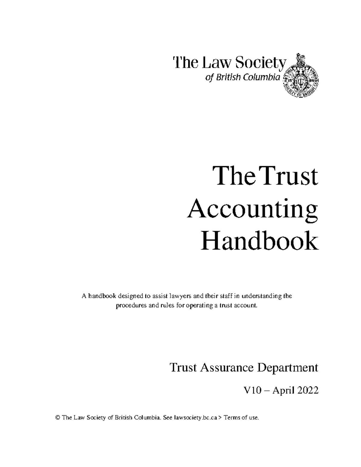 TrustAccountingHandbook The Trust Accounting Handbook A handbook