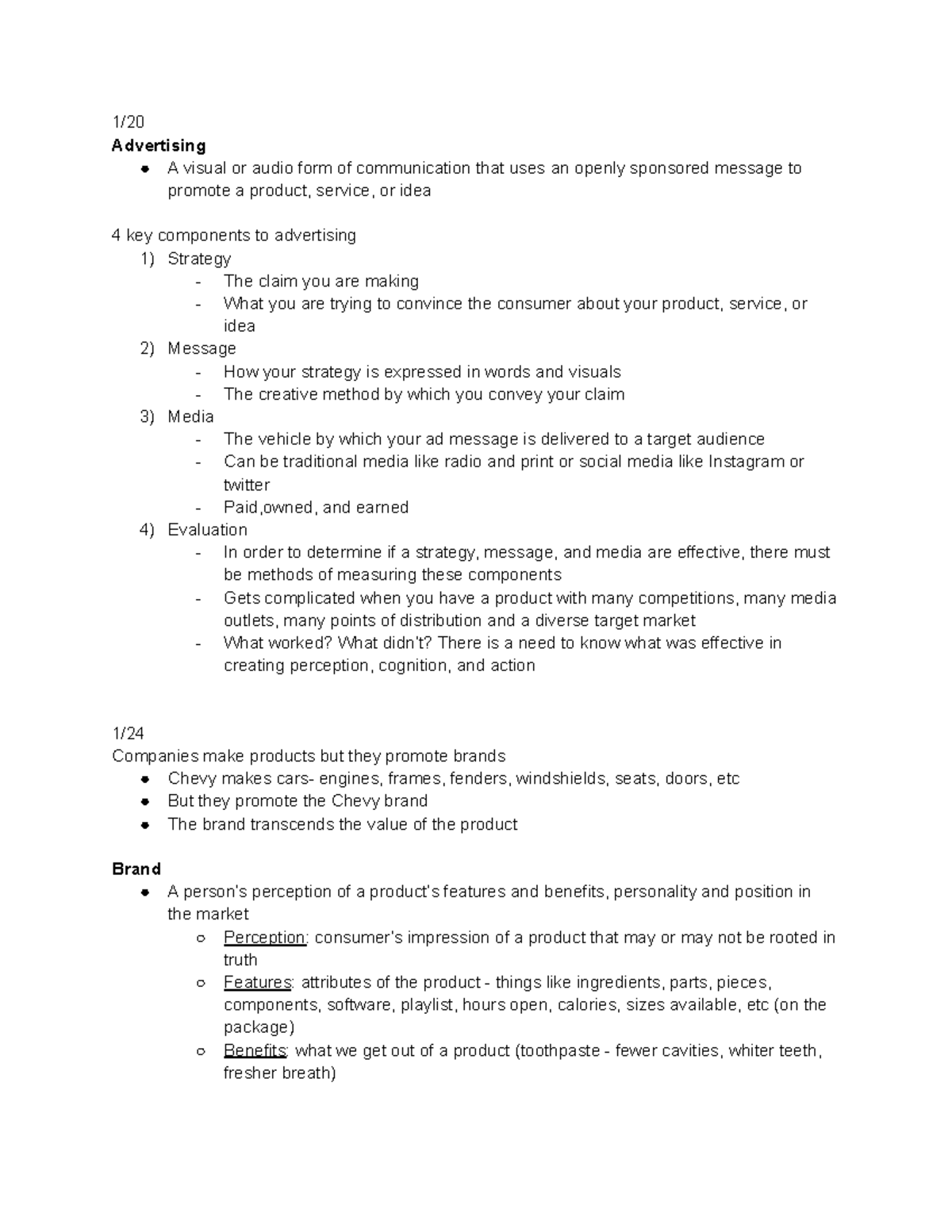 Test 1 notes - Professor Mark Birschbach - virtual course - 1 ...