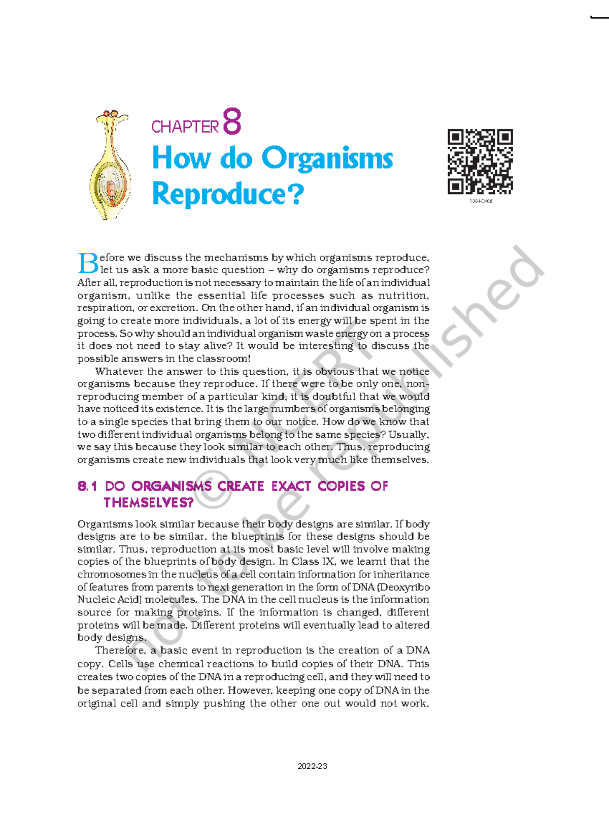 How Organisms Reproduce - How Do Organisms Reproduce? CHAPTER 8 B Efore ...