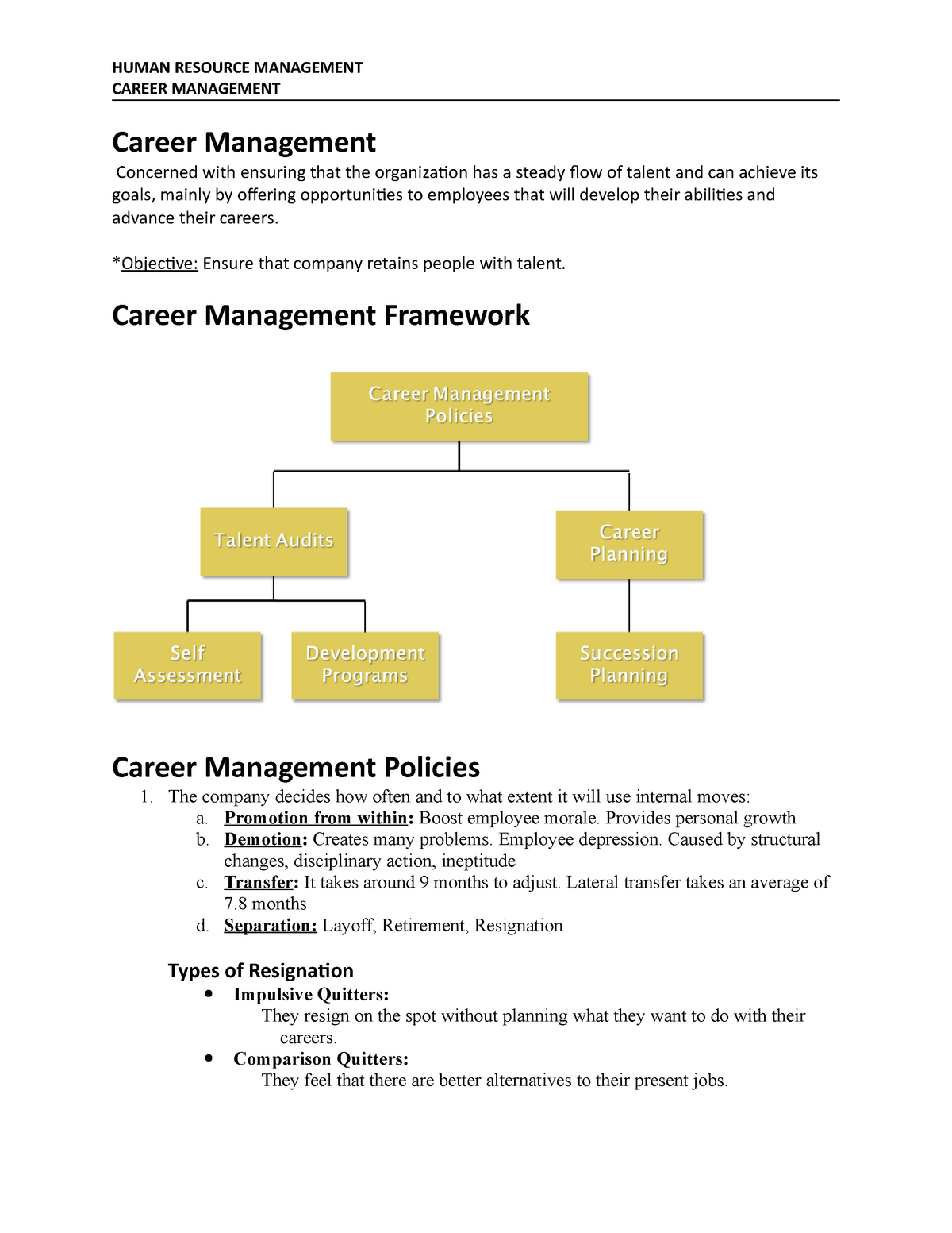 career management assignment 3
