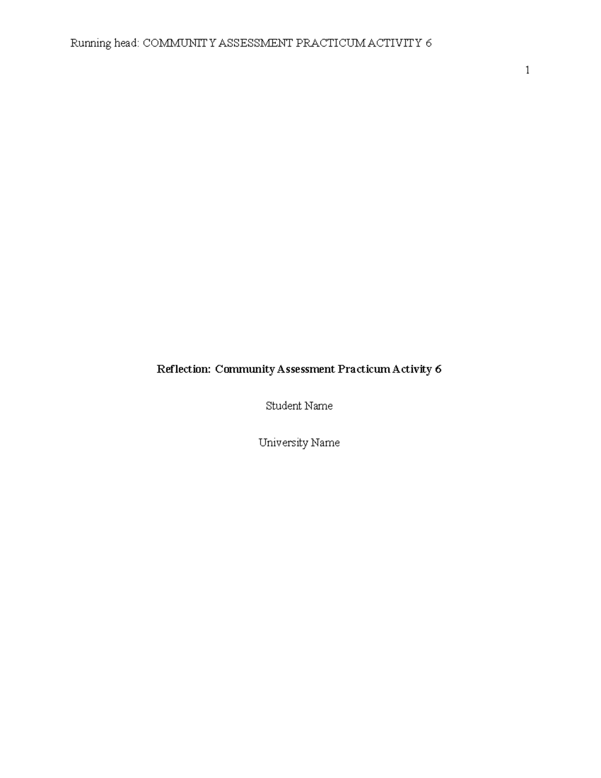 2021-Reflection Community Assessment Practicum Activity 6 -00054 ...