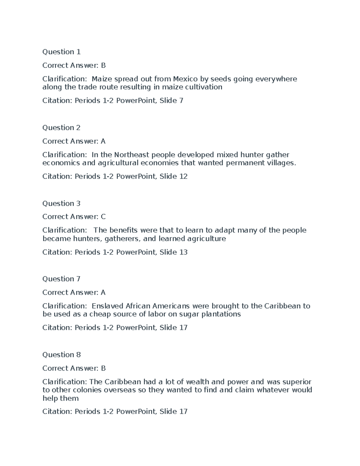 MCQ dadad Question 1 Correct Answer B Clarification Maize spread
